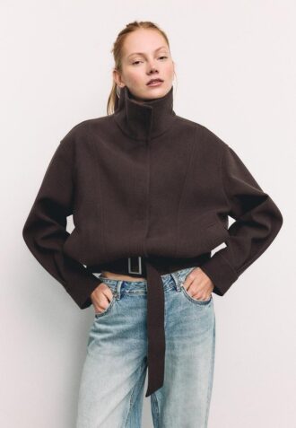 Casaco bomber oversize de toque suave