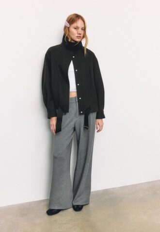 Casaco bomber oversize de toque suave