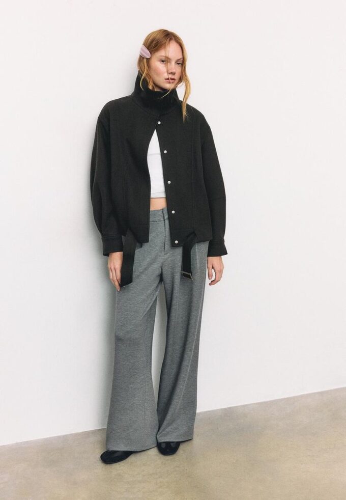 Casaco bomber oversize de toque suave Casaco bomber oversize de toque suave