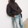 Casaco bomber oversize de toque suave Casaco bomber oversize de toque suave