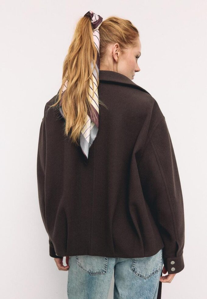 Casaco bomber oversize de toque suave Casaco bomber oversize de toque suave
