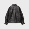 Casaco de couro oversize