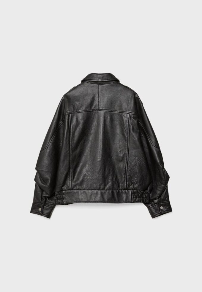Casaco de couro oversize