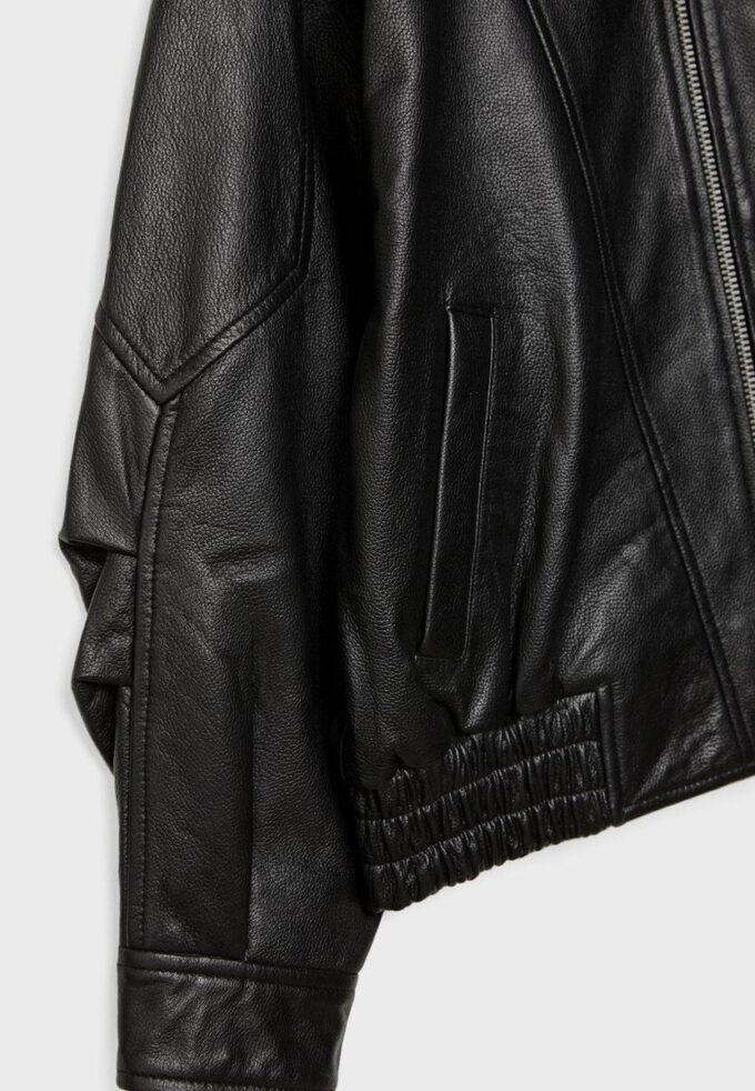 Casaco de couro oversize