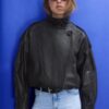 Casaco Oversize com Aba 100% Pele