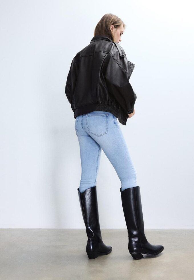 Casaco Oversize com Aba 100% Pele