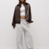 Casaco Oversize com Efeito de Pele Casaco Oversize com Efeito de Pele
