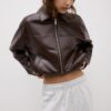 Casaco Oversize com Efeito de Pele Casaco Oversize com Efeito de Pele