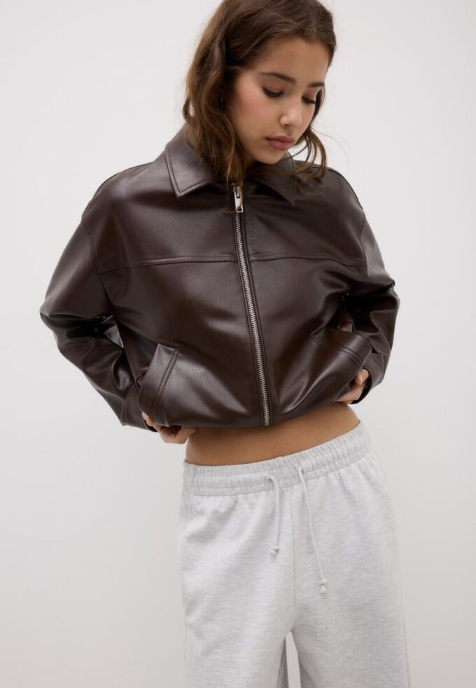 Casaco Oversize com Efeito de Pele Casaco Oversize com Efeito de Pele