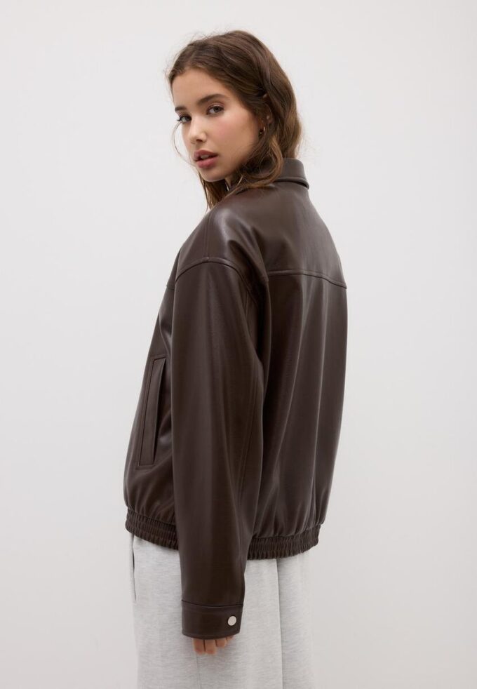 Casaco Oversize com Efeito de Pele Casaco Oversize com Efeito de Pele