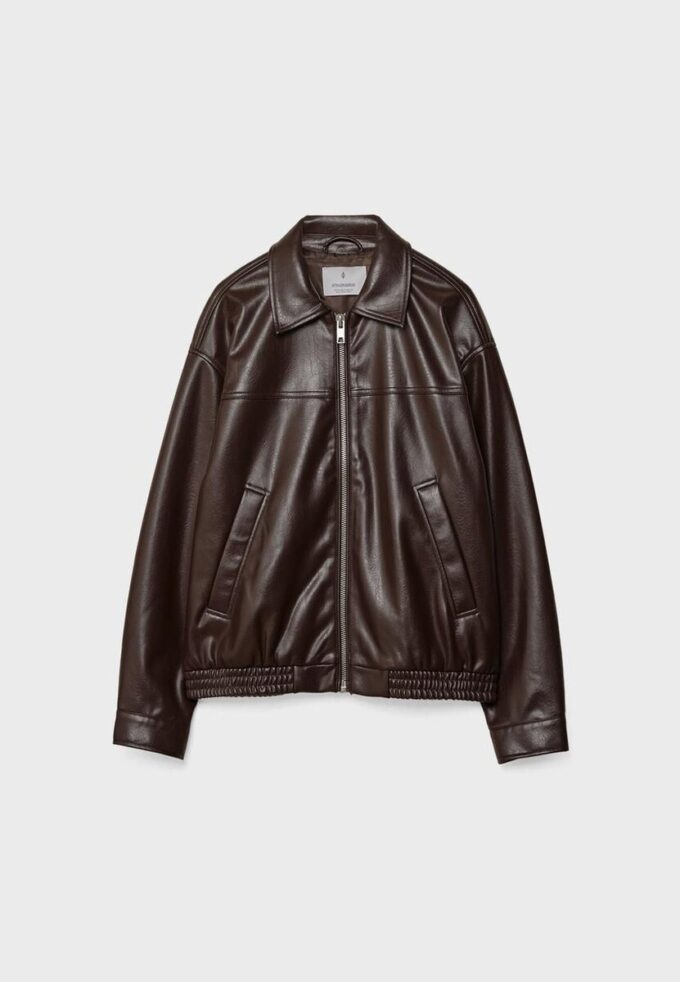 Casaco Oversize com Efeito de Pele Casaco Oversize com Efeito de Pele