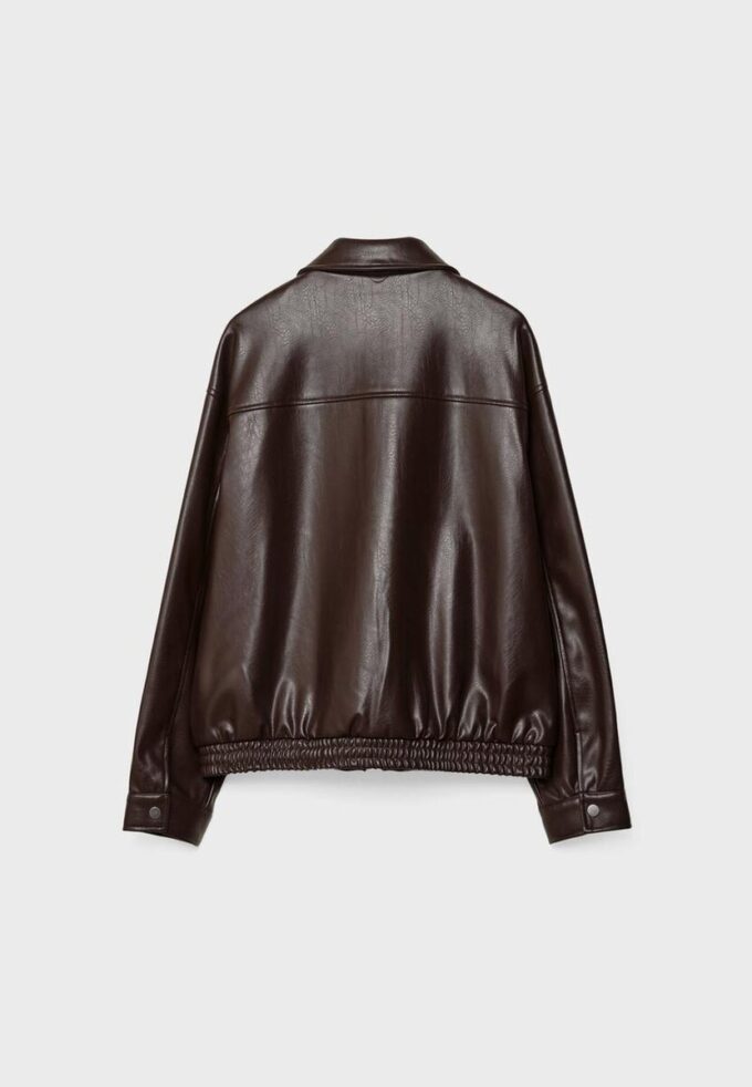 Casaco Oversize com Efeito de Pele Casaco Oversize com Efeito de Pele