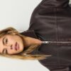 Casaco Oversize com efeito de pele lavada Casaco Oversize com efeito de pele lavada
