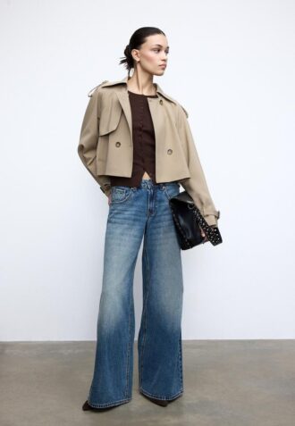 Casaco Trench Curto e Fluido