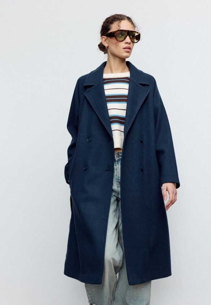 Casaco Trench de Toque Suave Casaco Trench de Toque Suave