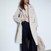 Casaco Trench de Toque Suave Casaco Trench de Toque Suave