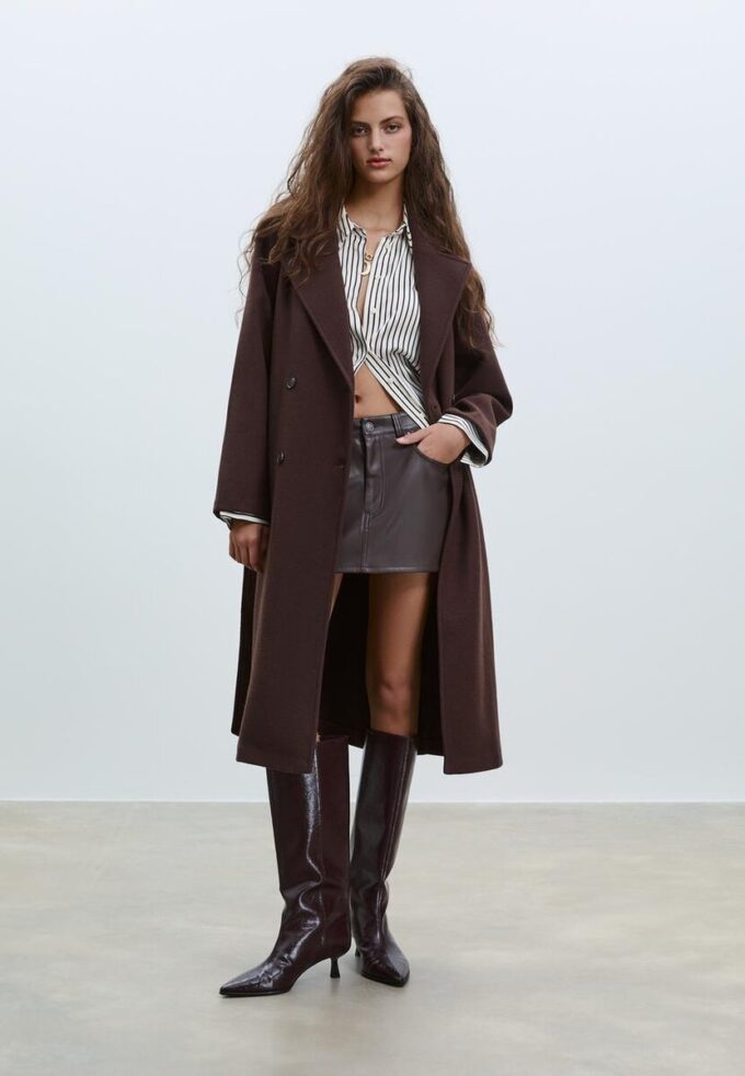 Casaco Trench de Toque Suave Casaco Trench de Toque Suave