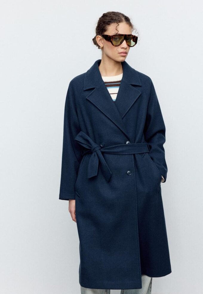 Casaco Trench de Toque Suave Casaco Trench de Toque Suave