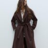 Casaco Trench de Toque Suave Casaco Trench de Toque Suave