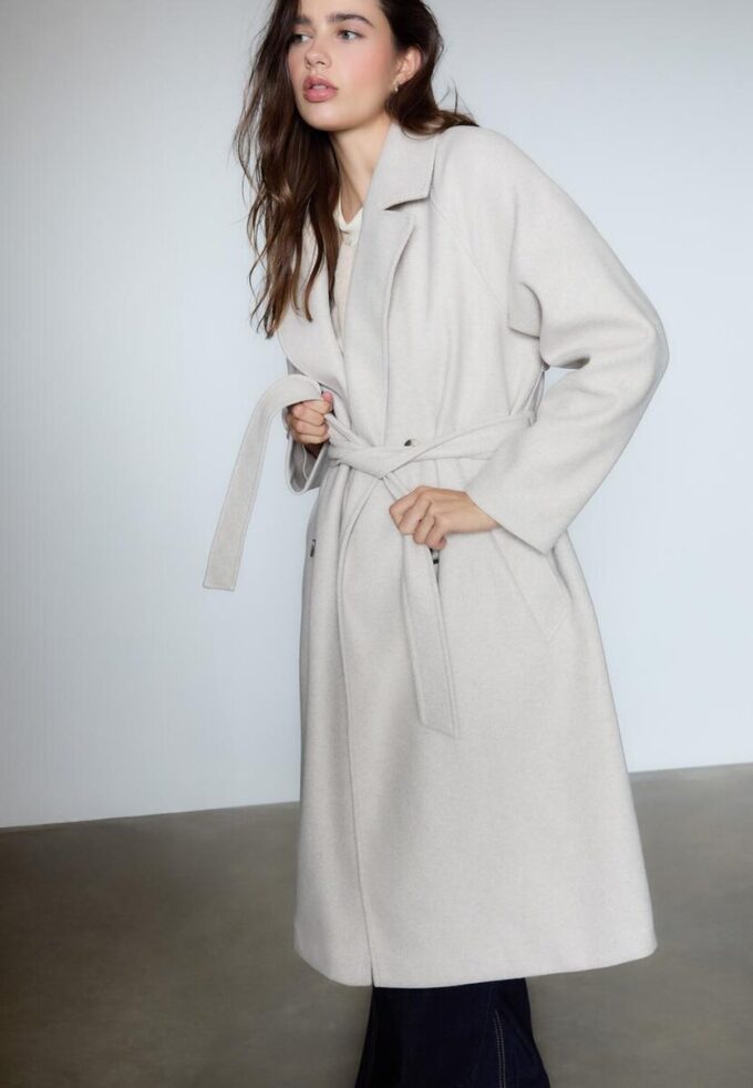 Casaco Trench de Toque Suave Casaco Trench de Toque Suave