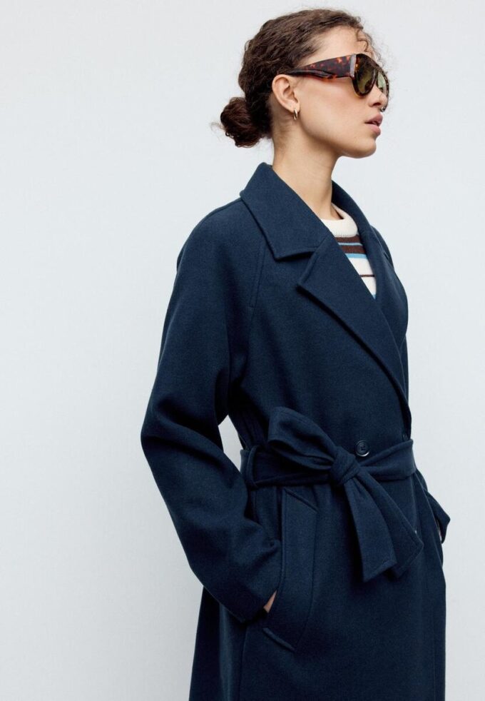 Casaco Trench de Toque Suave Casaco Trench de Toque Suave