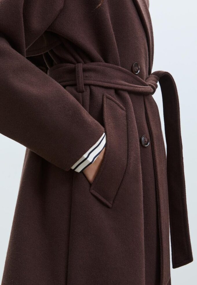 Casaco Trench de Toque Suave Casaco Trench de Toque Suave