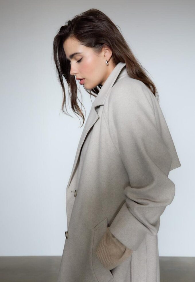 Casaco Trench de Toque Suave Casaco Trench de Toque Suave