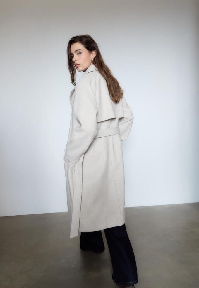 Casaco Trench de Toque Suave Casaco Trench de Toque Suave