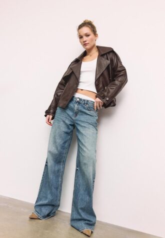 Casaco Trench Oversize 100% Pele