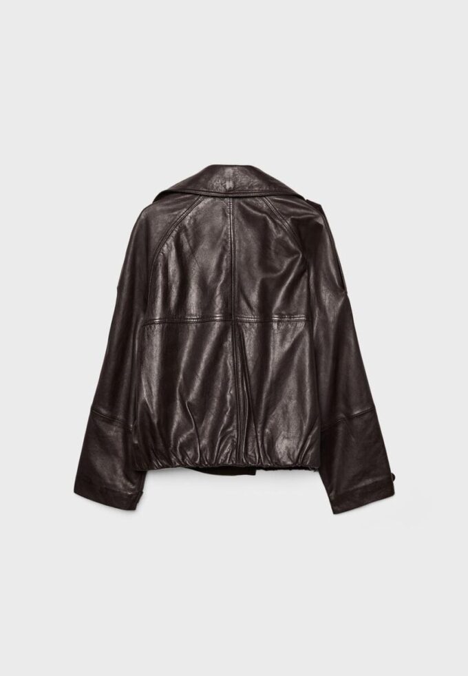 Casaco Trench Oversize 100% Pele