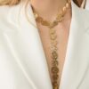 Colar Lariat com textura