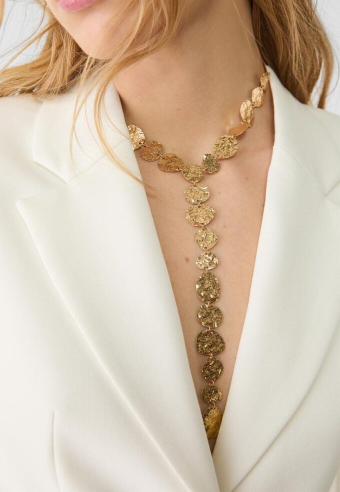 Colar Lariat com textura