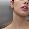 Conjunto de 2 brincos de argola grossos e à prova de água