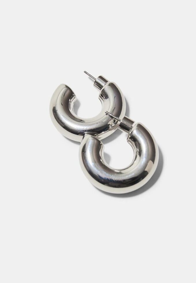 Conjunto de 2 brincos de argola grossos e à prova de água