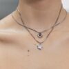Conjunto de 2 colares à prova de água com estrela e coração