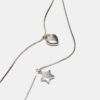 Conjunto de 2 colares à prova de água com estrela e coração