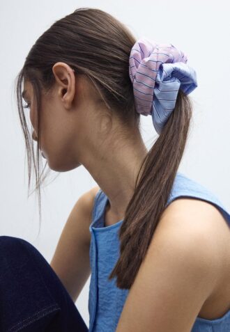 Conjunto de 2 elásticos para o cabelo às riscas