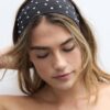 Conjunto de 2 fitas para o cabelo em pele com tachas