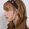 Conjunto de 2 fitas para o cabelo em pele com tachas