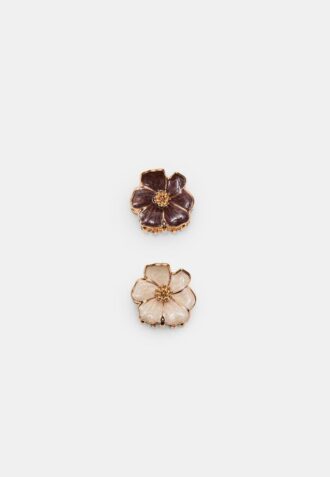 Conjunto de 2 ganchos de cabelo com flores esmaltadas