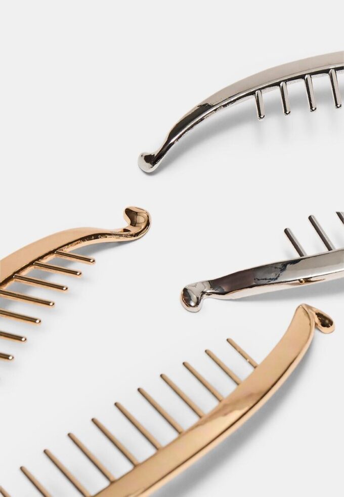 Conjunto de 2 ganchos de cabelo em metal