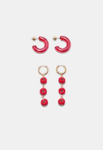 Conjunto de 2 pares de brincos Tomato