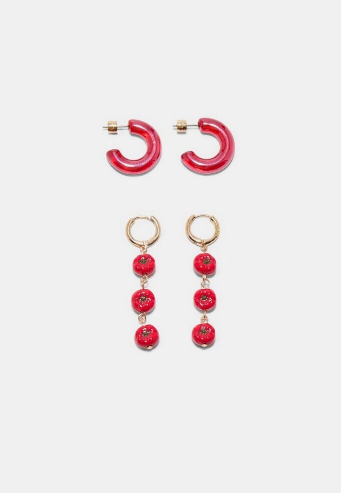 Conjunto de 2 pares de brincos Tomato