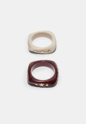 Conjunto de 2 pulseiras com estrelas e brilhantes