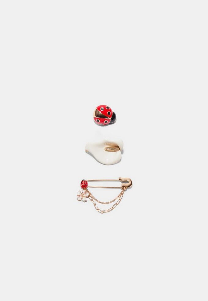 Conjunto de 3 broches de jardim