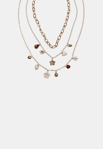Conjunto de 3 colares com vários pingentes