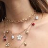 Conjunto de 3 colares com vários pingentes