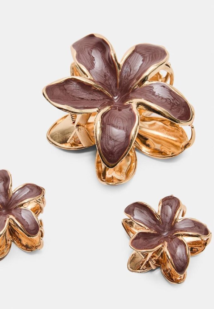 Conjunto de 3 ganchos de cabelo florais