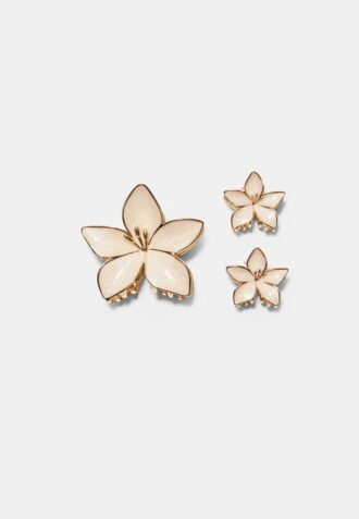 Conjunto de 3 ganchos em forma de flor