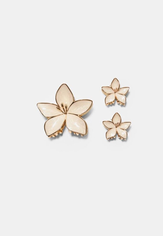 Conjunto de 3 ganchos em forma de flor